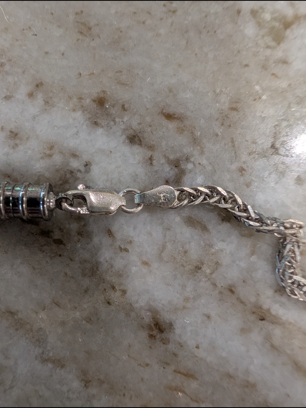 Connemara Marble Heart with Sterling Shamrocks Pendant And Chain - Picture 8 of 9